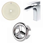 AMERICAN IMAGINATIONS 16" W Round Undermount Sink Set In Biscuit, Chrome Hardware AI-26771